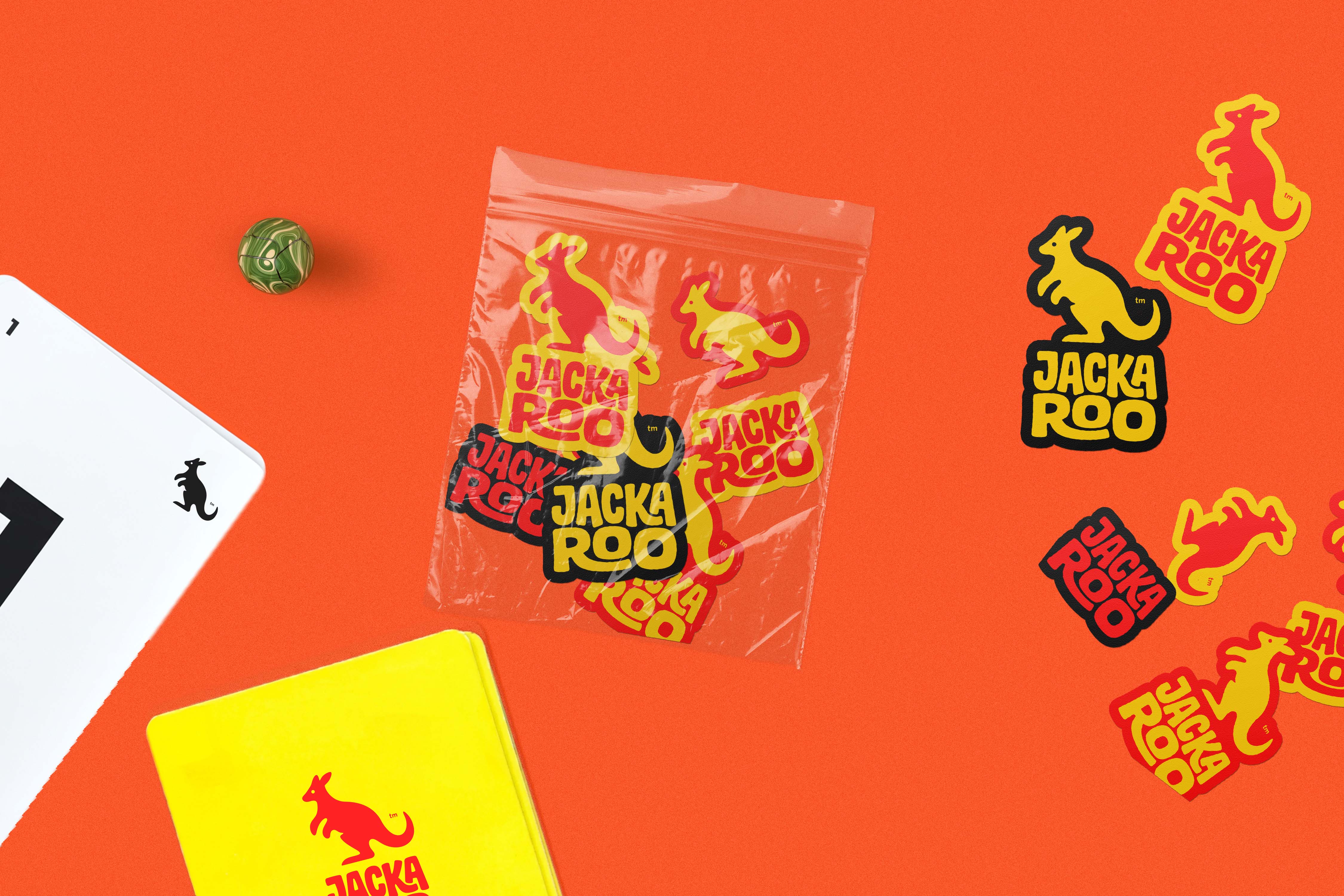 Jackaroo stickers, cards and marble